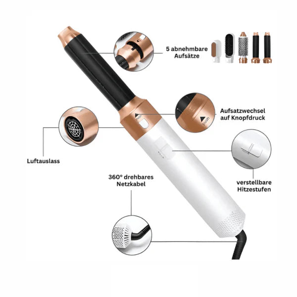 AirStyler Pro™ 5-in-1 - Haartrockner, Lockenstab & Glätteisen